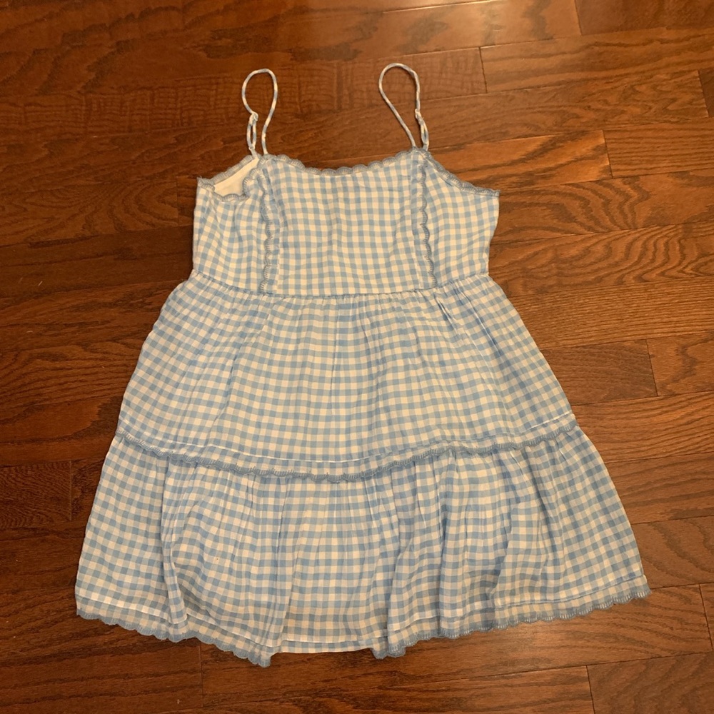 Urban Outiftters Blue gingham tiered dress ( READ DESCRIPTION)